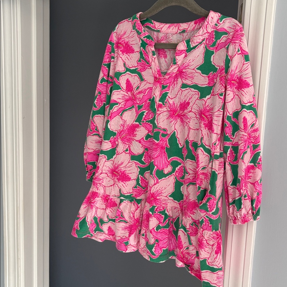 Lilly Pulitzer Pink and Green Floral Dress